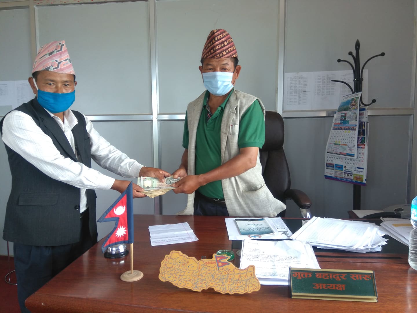 नेपाल कम्युनिस्ट पार्टी निस्दीले विपद् व्यवस्थापन कोषमा  रकम सहयोग