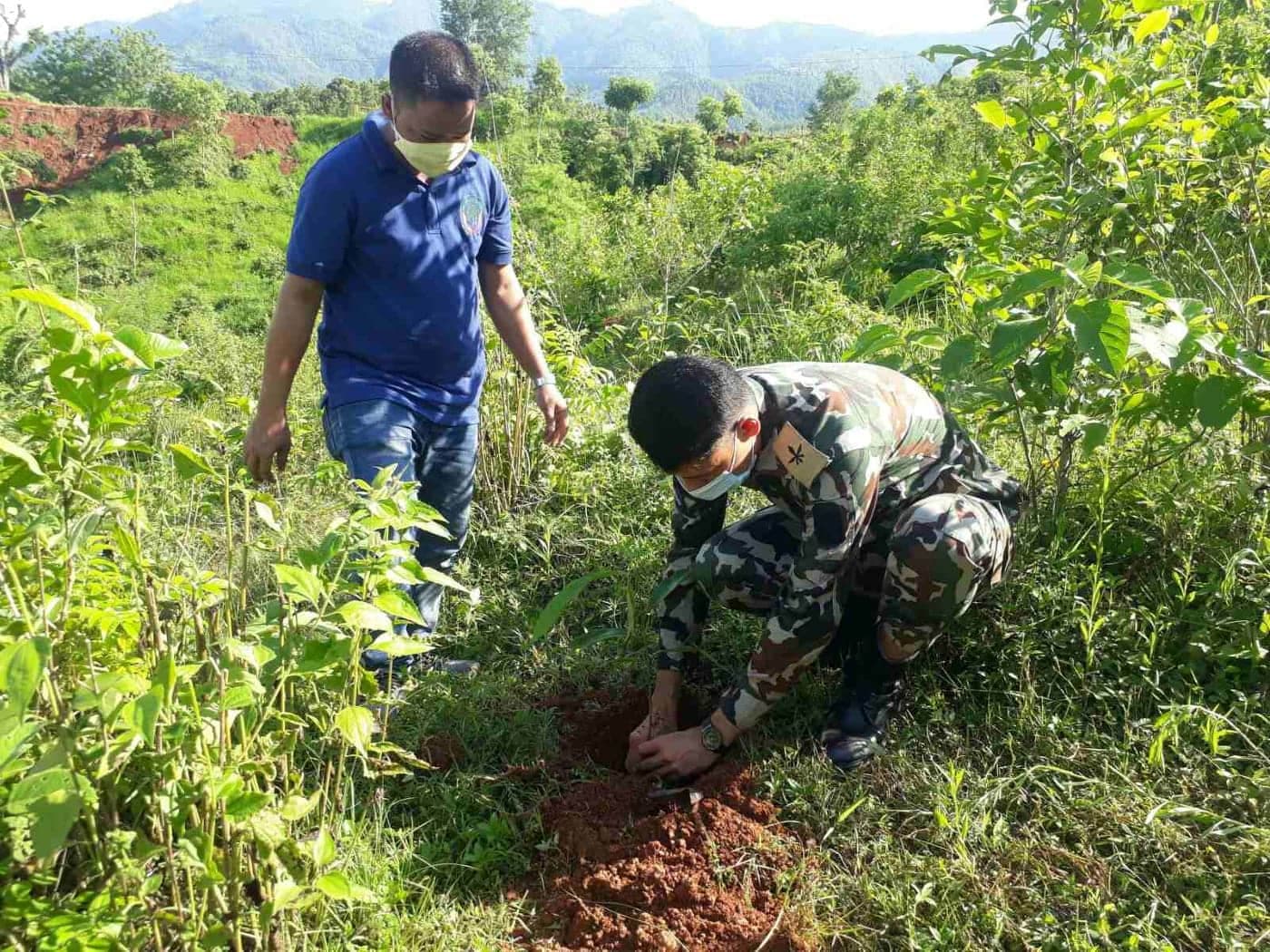 रामपुरकाे सामुदायिक वनमा बृक्षारोपण गरियाे