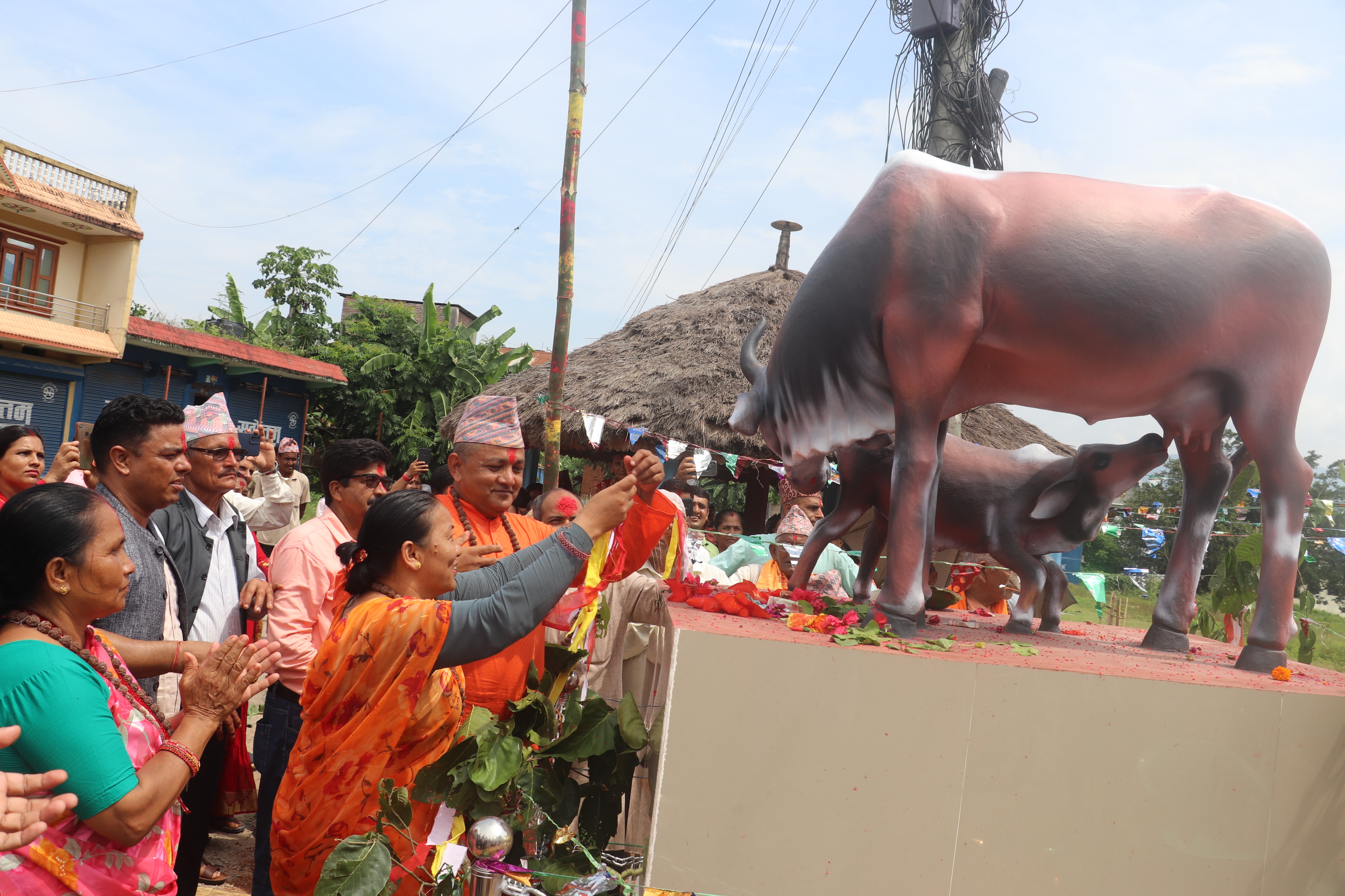 रामपुर पाल्पामा कामधेनु गाईको शालिक निर्माण